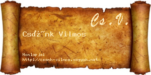 Csánk Vilmos névjegykártya